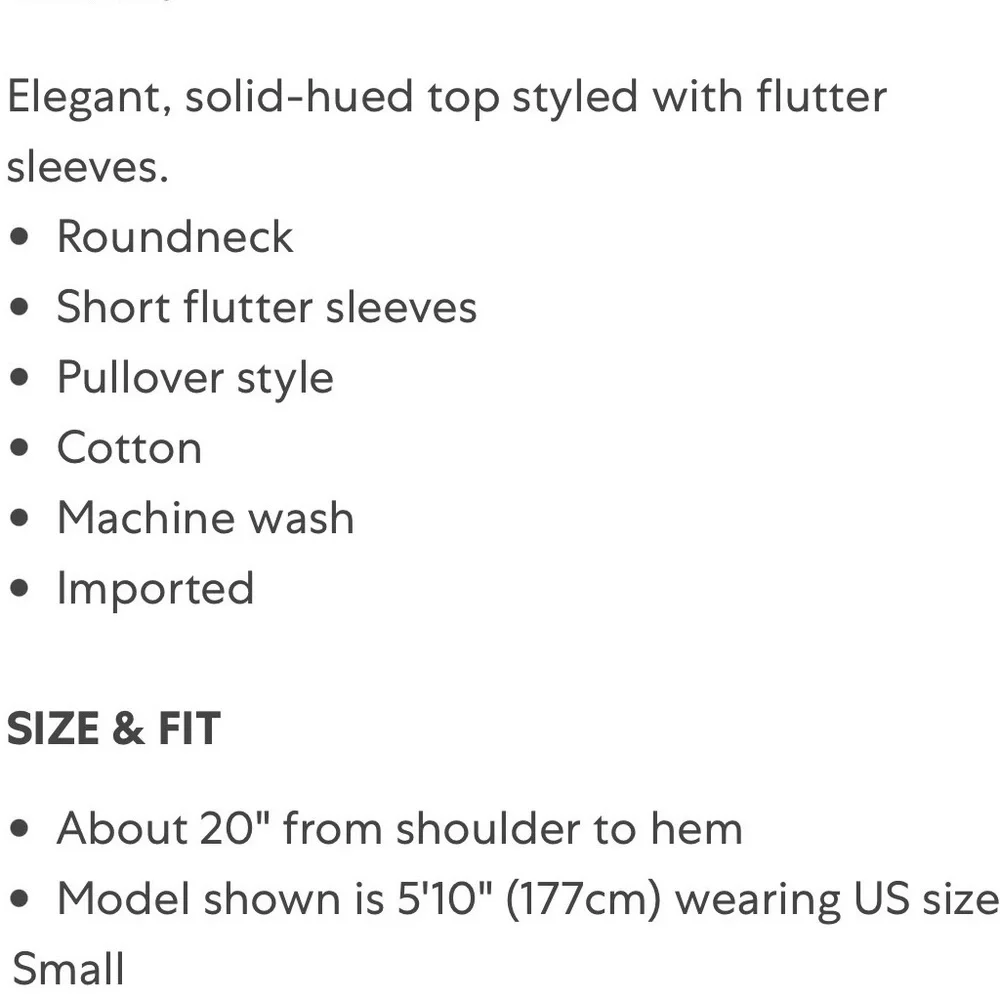 SOLD! NWT For the Republic XS Flutter Sleeve top shirt tee 100% Cotton new black - Picture 3 of 6